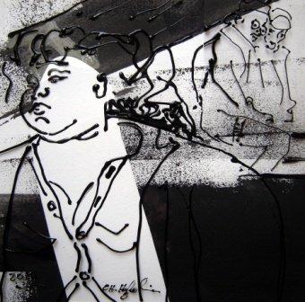 8 NICHT LEICHT  25x25  Acryl auf Folie