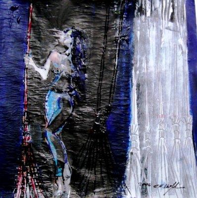 Hexe Stehend  30x30   30x30 Acryl auf Papier