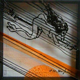 Hexen   Folie und  Glasfarbe auf Holz  20x20 2012