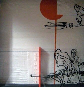 Hexen 10 Folie und Glasfarbe auf Holz 30x30  2012