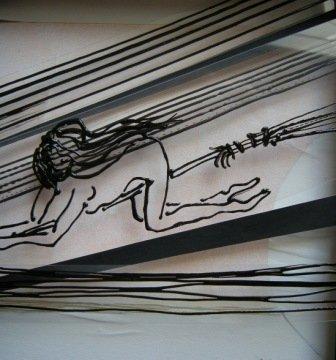 Hexen 4  Folie und Gasfarbe auf Holz 20x20   2012