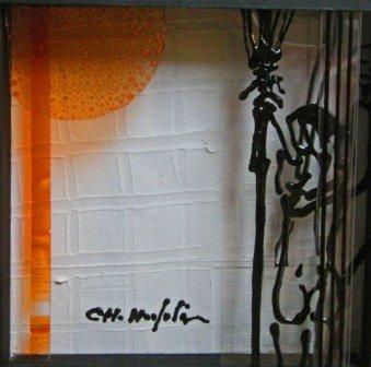 Hexen 6  Folie und Glasfarbe auf Holz  20x20   2012