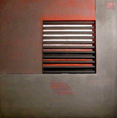 2 JALOUSIEN Ein Tag im November 16.00 Uhr  80x80 Holz und Acryl 2009