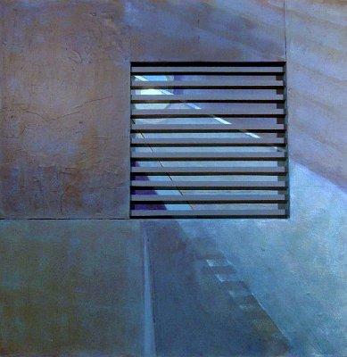 2 JALOUSIEN Ein Tag im November 2.00 Uhr Holz und Acryl auf Holz 80x80 2009 2