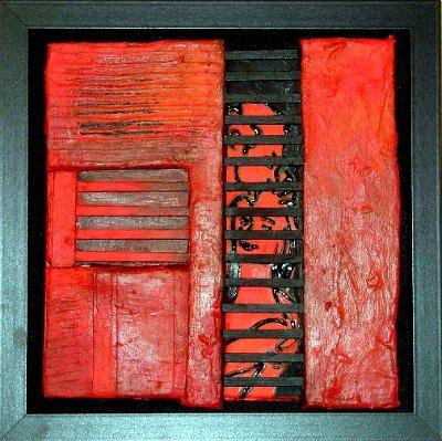 JALOUSIEN Indiskret 25x25  Holz und Acryl auf Leinwand 2009