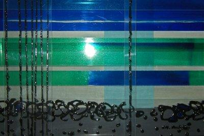 Schilf im Okavango Folie und Glasfarbe auf Holz  20x30 2012