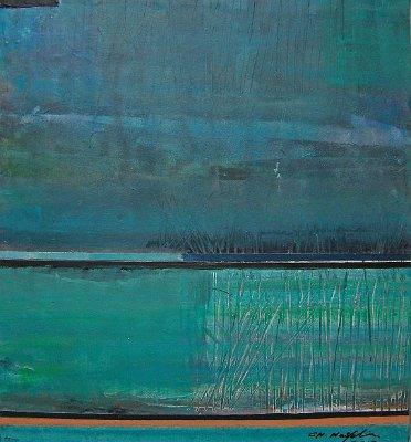 3 OKAVANGO 3  Acryl auf Papier auf Holz   30x33   2010