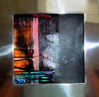 958 Impressionen Heads 1 Glasfarbe auf Papier  15x15