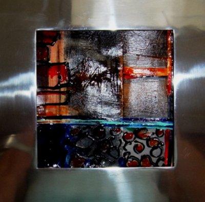 961 Impressionen Heads 4 Glasfarbe auf Papier 15x15